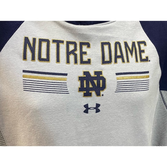 Notre Dame Fighting Irish Hoodie Mens Large Blue Under Armour Sweatshirt - Picture 12 of 16